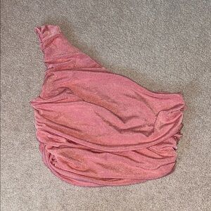 SHEIN Rose Pink Metallic Crop Top